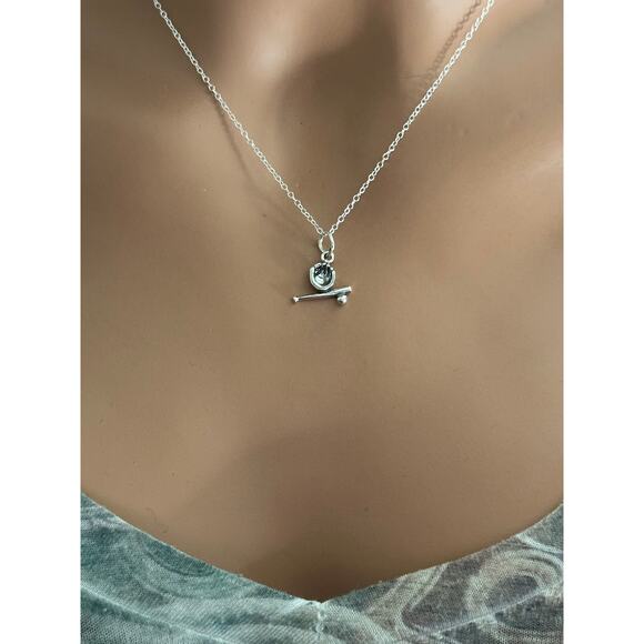 Sterling Silver Small Glove Bat Ball Necklace, Silver Bat Ball Glove Necklace - Picture 1 of 5